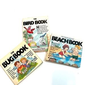 Lot of 3 Kid’s Vintage Learning Books: Bugs, Beach, Birds